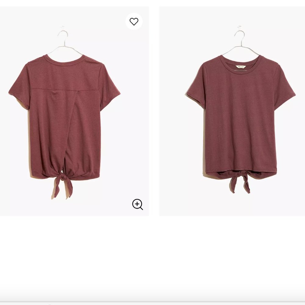 NWOT madewell knot back tee manor purple color - Picture 5 of 5